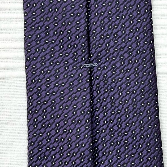 Ermenegildo Zegna Purple Patterned Silk Tie - Picture 6 of 7